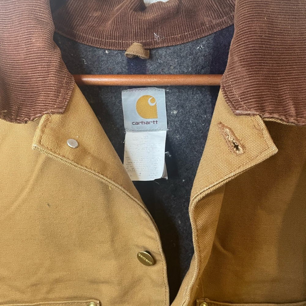 Men’s Carhartt Blanket Lined Tan Barn Jacket - Picture 5 of 9
